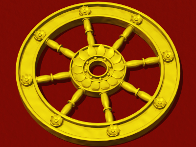 金色の法輪　車輪のような形